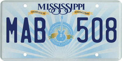 MS license plate MAB508