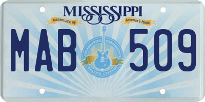 MS license plate MAB509