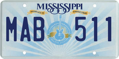 MS license plate MAB511