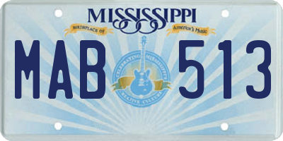 MS license plate MAB513