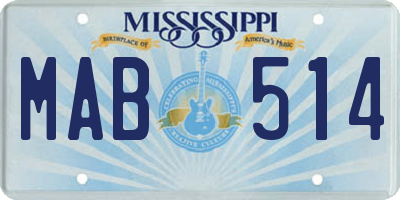 MS license plate MAB514