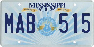 MS license plate MAB515