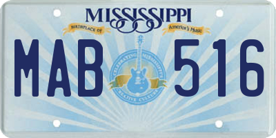 MS license plate MAB516
