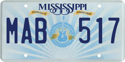 MS license plate MAB517