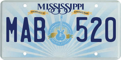 MS license plate MAB520