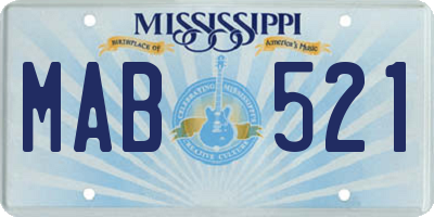 MS license plate MAB521