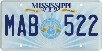 MS license plate MAB522