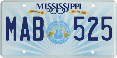 MS license plate MAB525