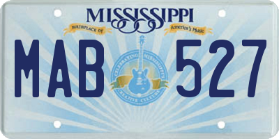 MS license plate MAB527