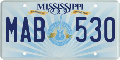 MS license plate MAB530