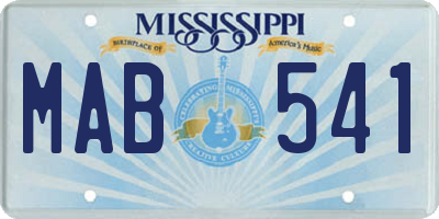 MS license plate MAB541