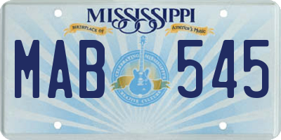 MS license plate MAB545