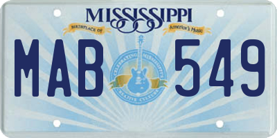 MS license plate MAB549