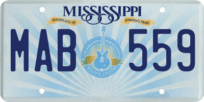 MS license plate MAB559