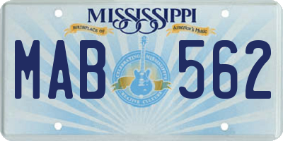 MS license plate MAB562