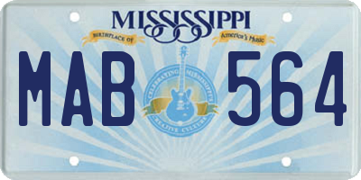 MS license plate MAB564