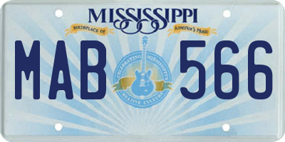 MS license plate MAB566
