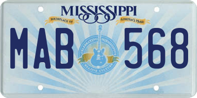 MS license plate MAB568
