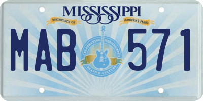 MS license plate MAB571