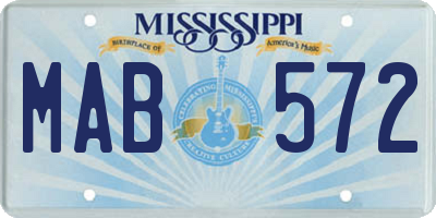 MS license plate MAB572