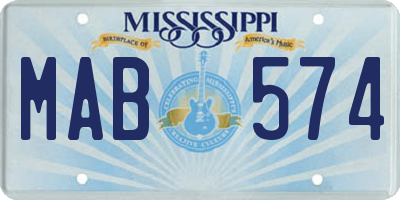 MS license plate MAB574