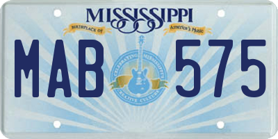 MS license plate MAB575