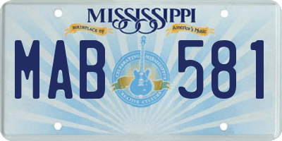MS license plate MAB581