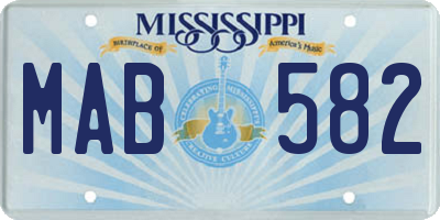 MS license plate MAB582