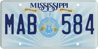 MS license plate MAB584