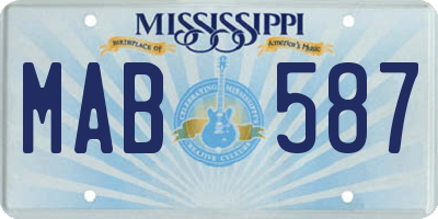 MS license plate MAB587