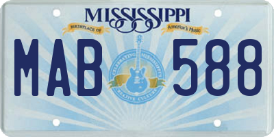 MS license plate MAB588