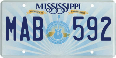 MS license plate MAB592