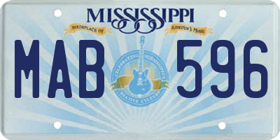 MS license plate MAB596