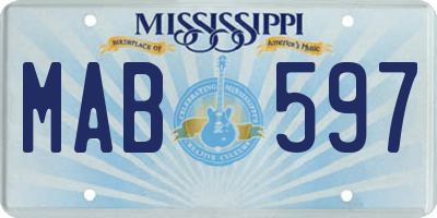 MS license plate MAB597