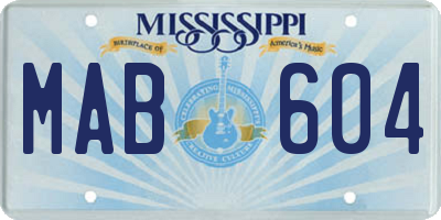 MS license plate MAB604