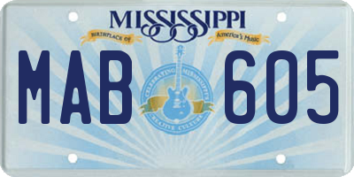 MS license plate MAB605