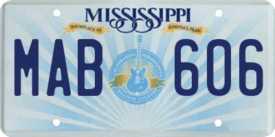 MS license plate MAB606