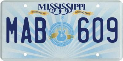 MS license plate MAB609