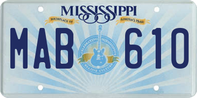 MS license plate MAB610