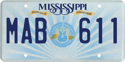 MS license plate MAB611