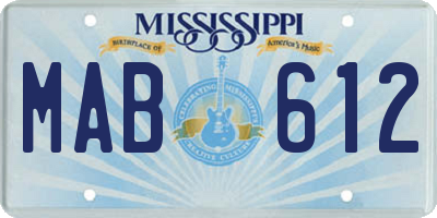 MS license plate MAB612