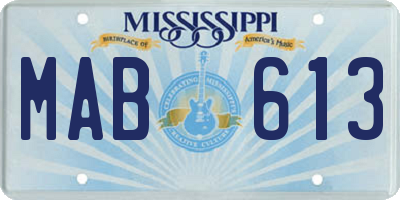 MS license plate MAB613
