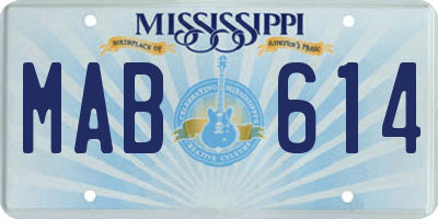 MS license plate MAB614