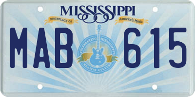 MS license plate MAB615