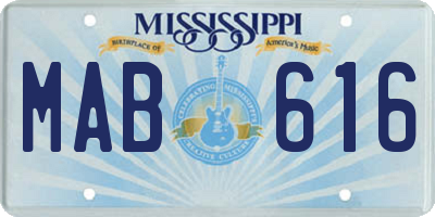 MS license plate MAB616