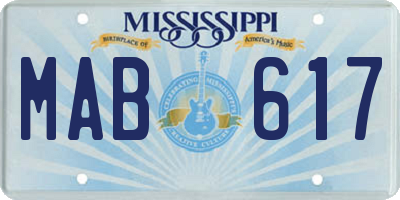 MS license plate MAB617