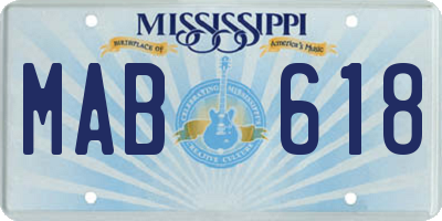 MS license plate MAB618