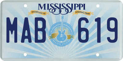 MS license plate MAB619