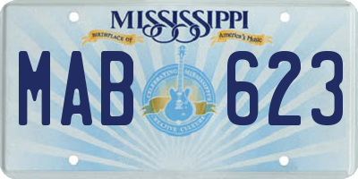 MS license plate MAB623