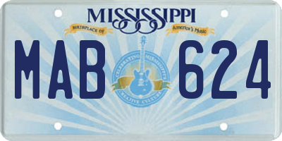 MS license plate MAB624